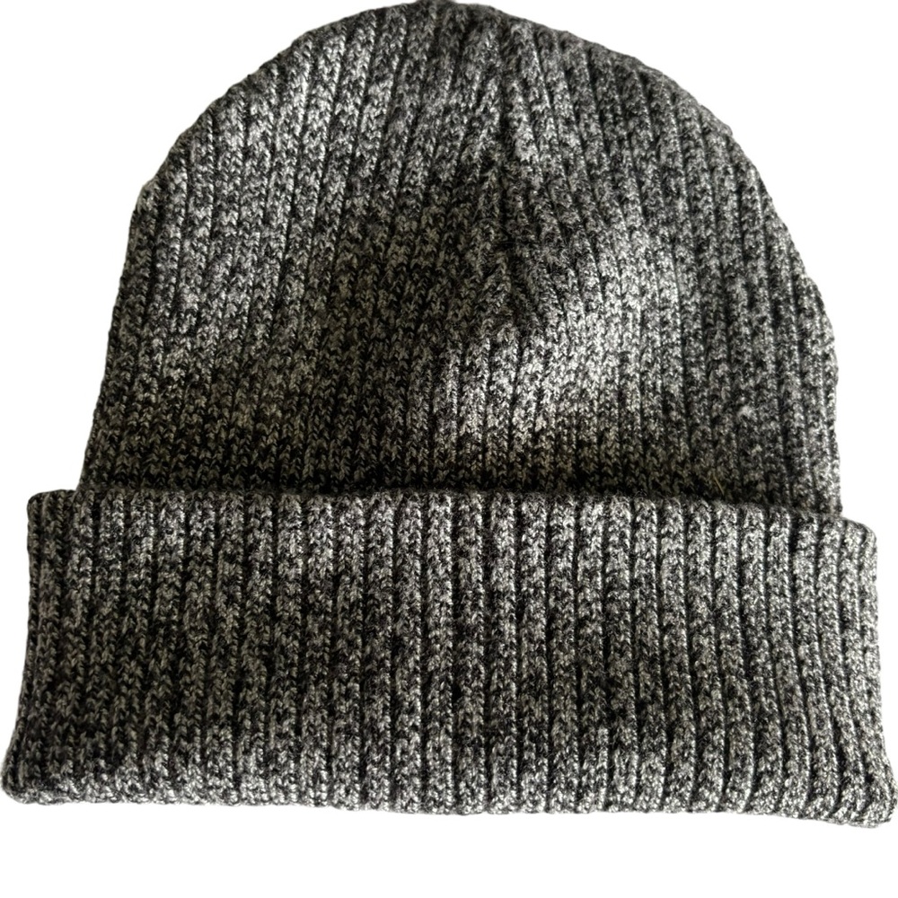 Time & Tru marbled slate gray beanie toboggan Solid Hat Knit Winter Cap NWOT